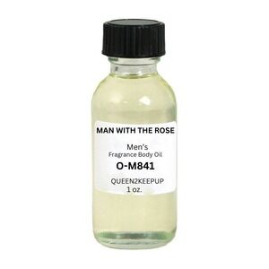 Man With The Rose Men's Body Oil Fresh Rose Citrus Woody Floral Fragrance 1 oz